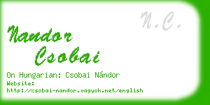 nandor csobai business card